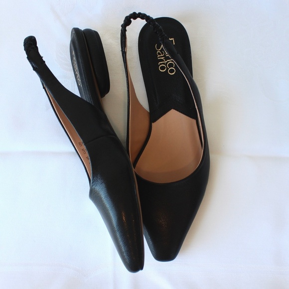 NEW Franco Sarto Black Flats with Pointed Toe and Low Heel - Picture 2 of 4
